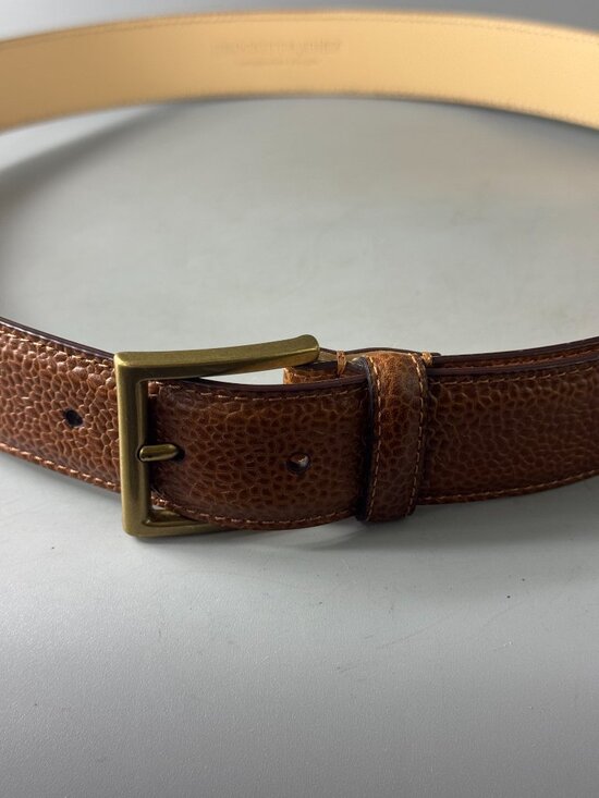 New Crockett & Jones Tan Scotch Grain Men\'s Belt, Size 36 main image 8